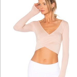 Alo Amelia Crop Long sleeve pink blush small